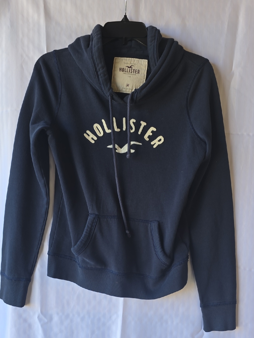Hollister Navy Logo Hooded Sweatshirt